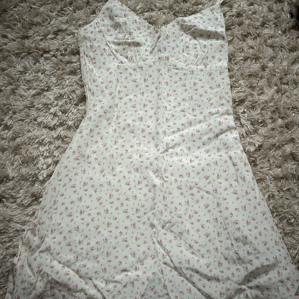 Princess Polly White Floral Bustier Slip Dress (Never worn)